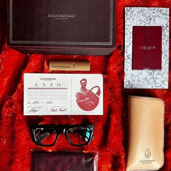 Jacques Marie Mage Men’s Black Thick-Rimmed Glasses with tortoiseshell arms - Picture 13 of 16